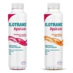 ELOTRANS hydrate in den Sorten Himbeer-Limette, Orange-Minze und Zitrone-Limette